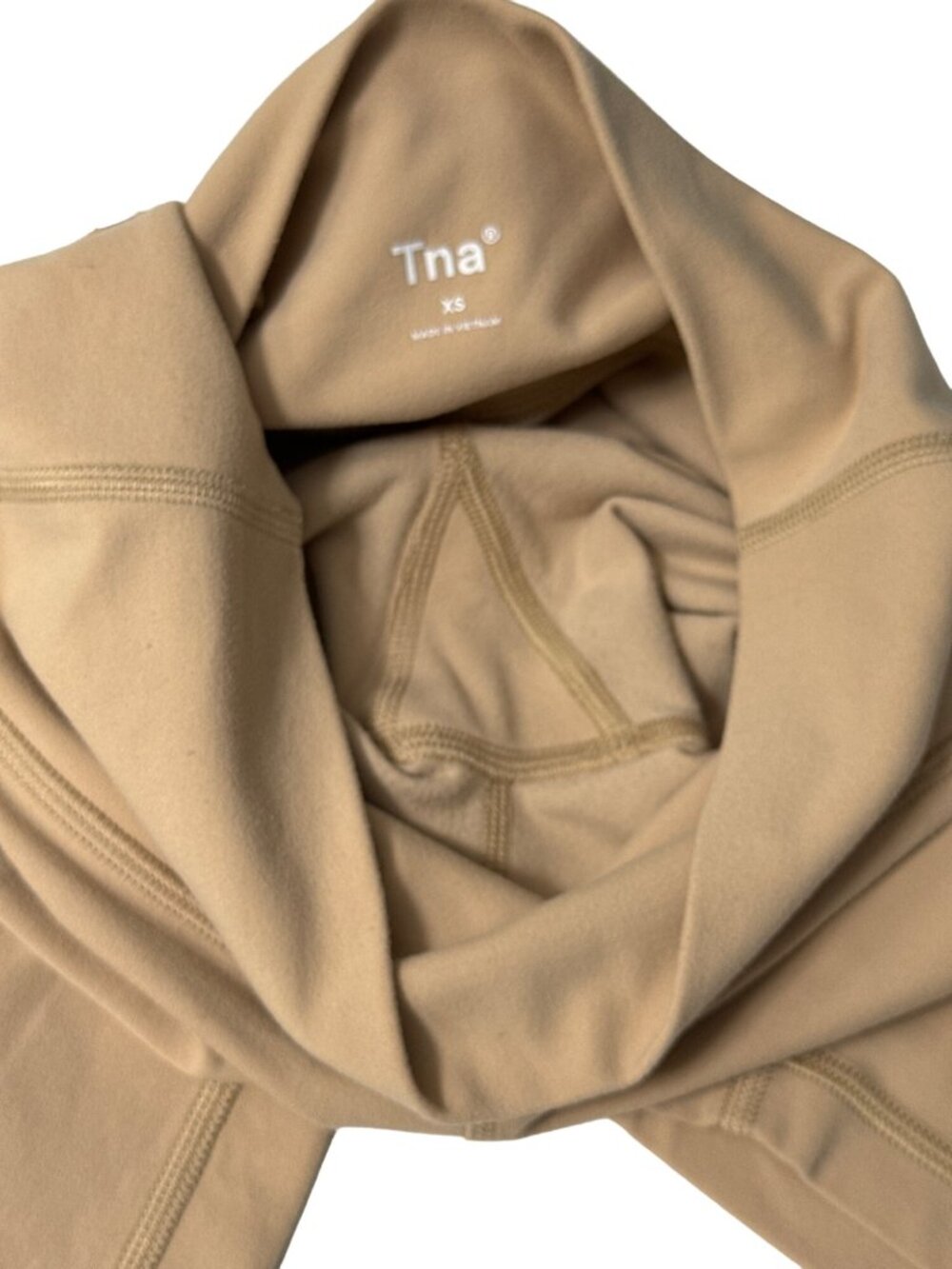 TNA Aritzia High Waist Biker Shorts Nylon Tan 9” Inch Size XS Athletic Biking - Picture 6 of 10
